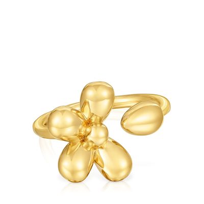Imagen 2 del producto Anillo abierto con baño de oro de 18 kt sobre plata Daisy