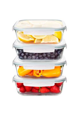 Set 4 Contenedores Herméticos CROiX de Vidrio 370ml