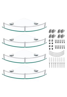 Repisas Esquineras de Vidrio 4 Unidades Para Ducha Baño