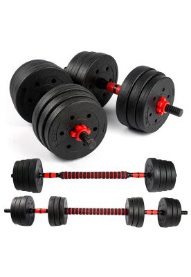 Set de Mancuernas 20kg Nappo Ajustable con Barra Conectora