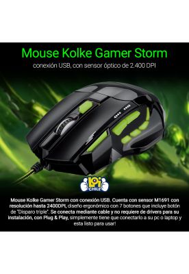Imagen 2 del producto Mouse Gamer Kolke Storm LED Multicolor