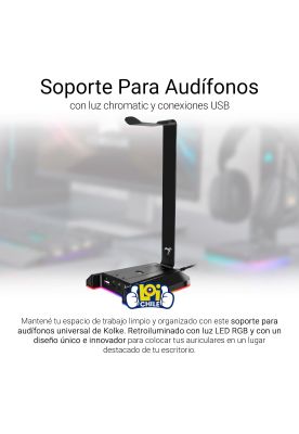 Imagen 2 del producto Soporte Para Audifonos Kolke con Luz Chromatic KGI-474