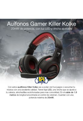 Imagen 2 del producto Audífonos Gamer KOLKE Killer USB PS4 XBOX ONE PC
