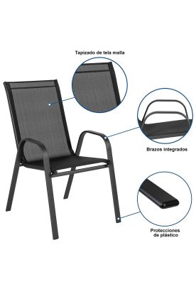 Imagen 2 del producto Juego de Terraza Jardín Mesa Vidrio 2 Sillas Impermeable