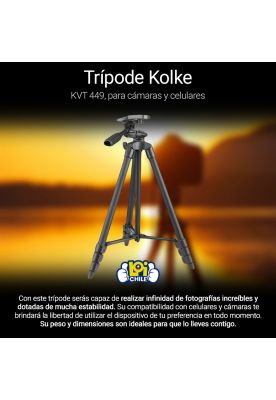 Imagen 2 del producto Tripode Con Soporte Para Camaras Y Celulares Kolke KVT-449