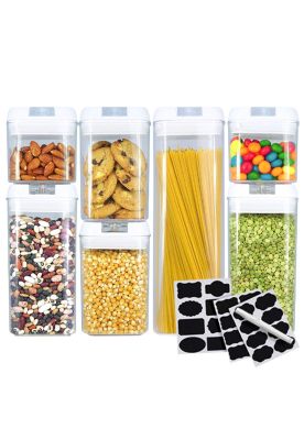 Imagen 1 del producto Set de 7 Recipientes Herméticos CROiX Apilables + Etiquetas
