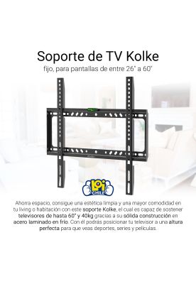 Imagen 2 del producto Soporte fijo TV de 26"" a 60"" Montaje Universal hasta 40kg