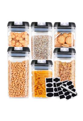 Set de 6 Recipientes Herméticos CROiX Apilables + Etiquetas