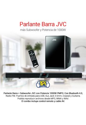 Imagen 2 del producto Barra De Sonido JVC Con Subwoofer Bluetooth Radio FM