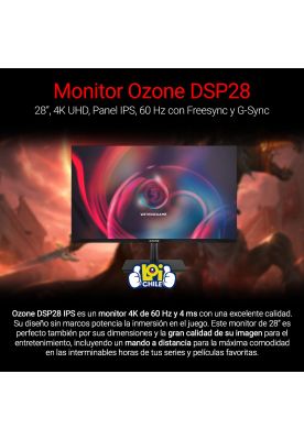 Imagen 2 del producto Monitor Gamer Ozone DSP28 IPS 4K
