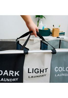 Imagen 2 del producto Cesto Triple Para Ropa DecoTeam Desmontable Tela Oxford 600D