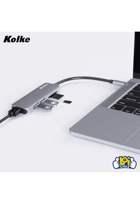 Imagen 2 del producto Puerto USB 6 en 1 Kolke  3USB/SD/Tipo C.   KCH-430