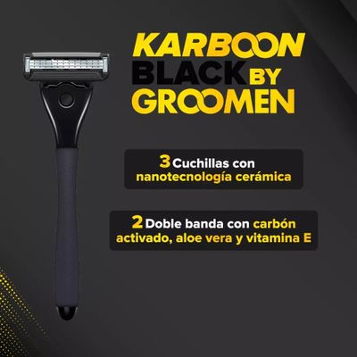 Imagen 2 del producto Grooomen Pack Maquina Afeitar Black 300x1 + Bolso