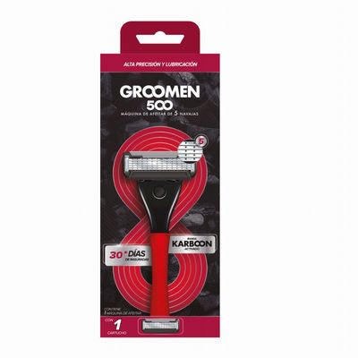 Máquina Afeitar Groomen 500 + 1 Cartucho De 5 Navajas