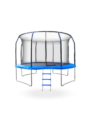 Cama Elastica con malla y Escalera 244 mts Azul PWRFitness