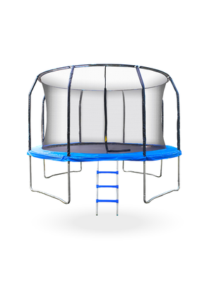 Cama Elastica con malla y Escalera 3.66mt Azul PWRFitness