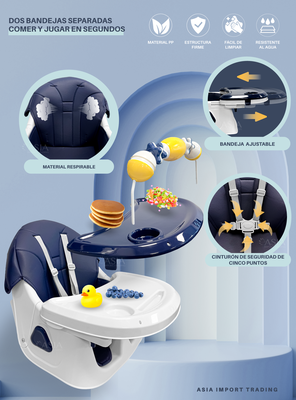 Imagen 2 del producto Silla de Comer Infantil color Azul