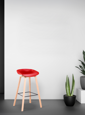 Imagen 2 del producto Silla Taburete color Rojo