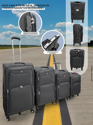 Imagen 2 del producto Set de 4 Maletas Blandas color Negro