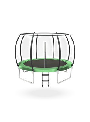 Cama Elastica con malla y Escalera 2.44 mt Verde PWRFitness