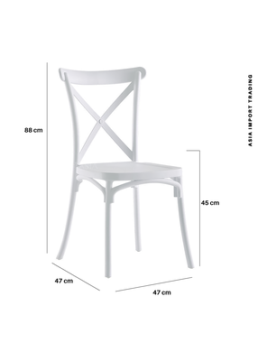Imagen 2 del producto Silla Blanca con Respaldo Cruzado