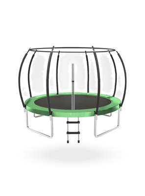 Cama Elastica con malla y Escalera 3.66 mt Verde PWRFitness