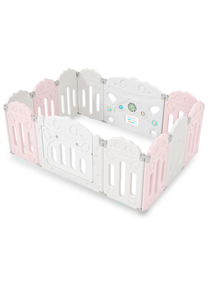 Corral para bebe modelo 10+2 paneles rosado