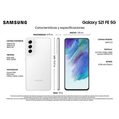 Imagen 2 del producto Samsung Galaxy S21 FE 5G 128GB - Blanco - Reacondicionado