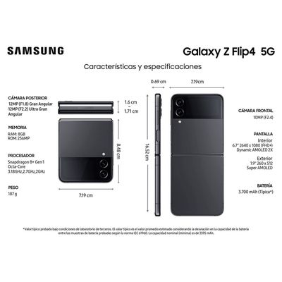 Imagen 2 del producto Samsung Galaxy Z Flip4 5G 256GB - Reacondicionado - Negro