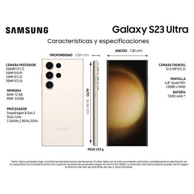 Imagen 2 del producto Samsung Galaxy S23 Ultra 5G 512GB - Reacondicionado - Blanco