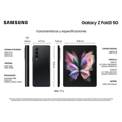 Imagen 2 del producto Samsung Galaxy Z Fold3 5G 256GB - Reacondicionado - Negro