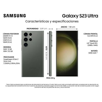 Imagen 2 del producto Samsung Galaxy S23 Ultra 5G 1TB - Reacondicionado - Verde