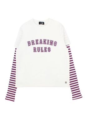 Polera teens niña manga  listada move 534