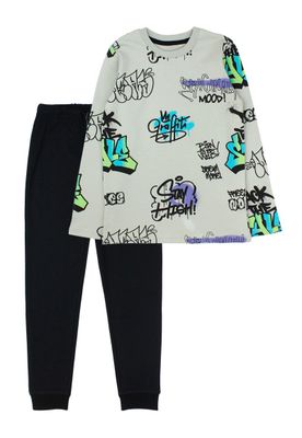 Pijama kids niño algodón graffiti 268