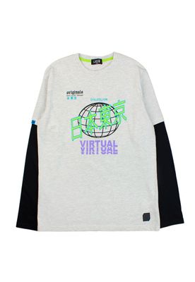 Polera teens niño doble manga revolution 510 W24b