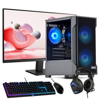 PC GAMER + MONITOR 24 + Perif: INTEL CORE i3 14100 32gb 1Tb UHD 730