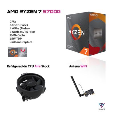 Imagen 2 del producto PC mini + MONITOR 24 + Perif: AMD RYZEN 7 5700g 16gb 500Gb Vega WiFi