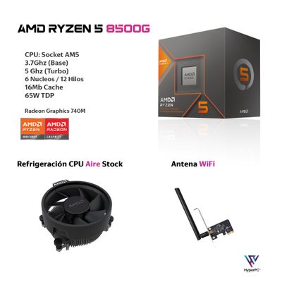 Imagen 2 del producto PC oficina AMD RYZEN 5 8500G 32gb 2Tb Radeon 740M WiFi
