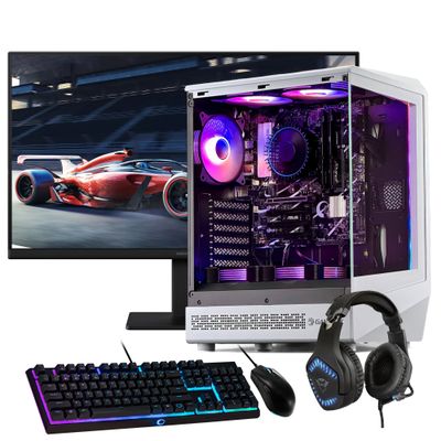 Imagen 1 del producto PC GAMER Blanco + MONITOR 24 + Perif: AMD RYZEN 5 5700g 32gb 1Tb Vega