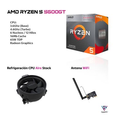 Imagen 2 del producto PC + MONITOR 22 + Perif: AMD RYZEN 5 5600GT 16gb 500Gb Vega WiFi