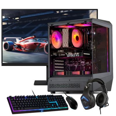 Imagen 1 del producto PC GAMER + MONITOR 24 + Perif: AMD RYZEN 5 5600XT 16Gb 1Tb RTX 5060