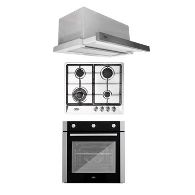 Imagen 1 del producto Kit Horno 60 litros con spiedo + Encimera a gas 4 quemadores + Campana retráctil