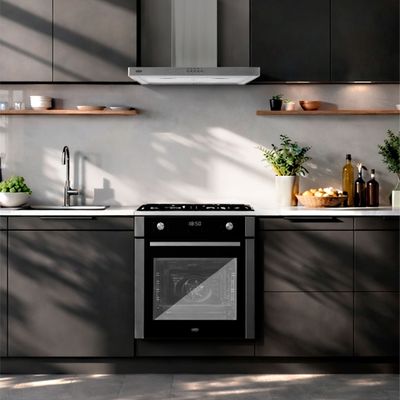 Imagen 2 del producto Kit Horno 60 litros con spiedo + Encimera a gas 4 quemadores + Campana decorativa rectangular