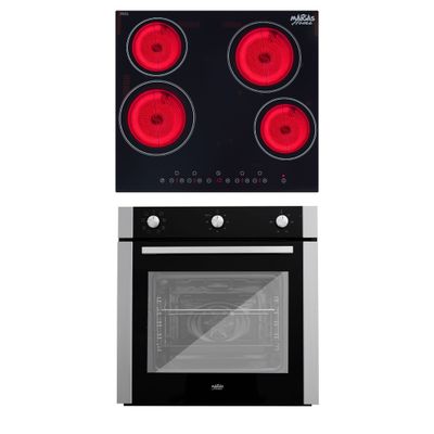 Imagen 1 del producto Kit Horno 60 litros con spiedo + Encimera eléctrica vitrocerámica 4 quemadores