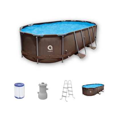 Piscina Estructural Ovalada + Filtro + Escalera Avenli 4.27x2.75x1 m 11m3