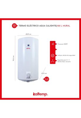Imagen 2 del producto Termo Eléctrico Kaltemp Agua Caliente 100 L Mural
