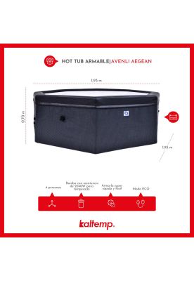 Imagen 2 del producto Hot Tub Armable Avenli Aegean Temperado 4 Personas