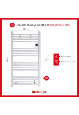 Imagen 2 del producto Secatoallas Toallero Eléctrico Kaltemp 500W Programable