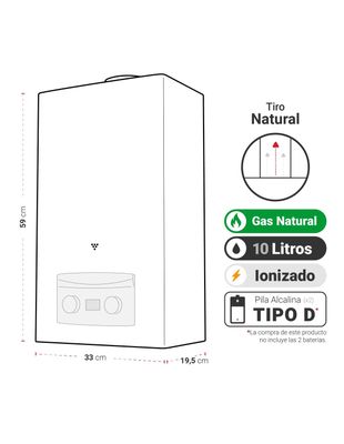 Imagen 2 del producto Calefont Tiro Natural 10 litros Gas Natural