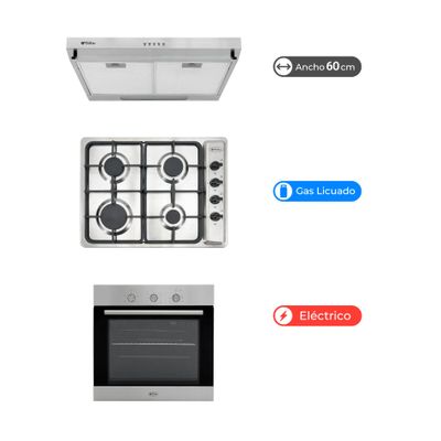 Kit Cocina Hannover Pro Glp Albin Trotter Hornos Empotrables